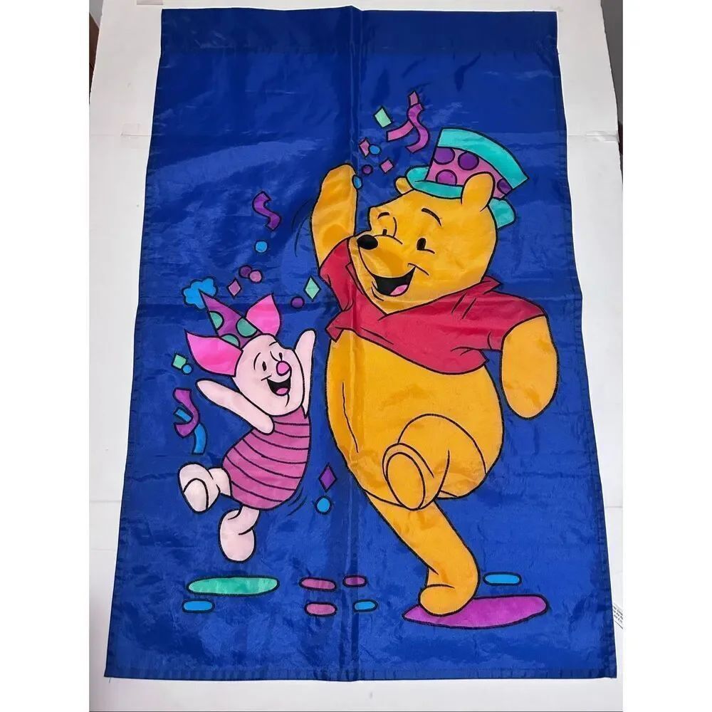 Disney Winnie The Pooh Piglet Yard Decor Flag Blue Party Birthday Celebration Ne